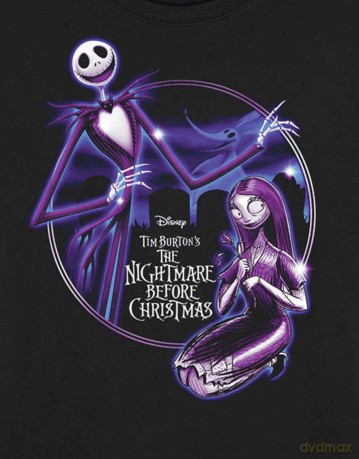 Nightmare Before Christmas - The: The Nightmare Before Christmas Unisex T-Shirt: Purple Graveyard (Black) (Medium)