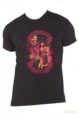 Nightmare Before Christmas - The: The Nightmare Before Christmas Unisex T-Shirt: Season's Screamings (Black) (Large)