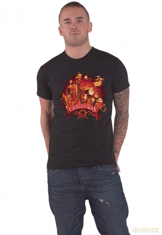 Nightmare Before Christmas - The: The Nightmare Before Christmas Unisex T-Shirt: We Wish You A Scary Christmas (Black) (Small)
