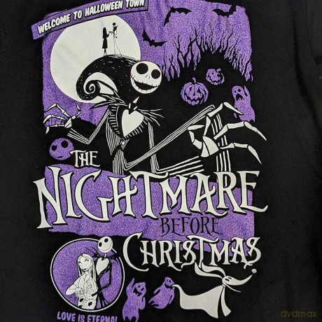 Nightmare Before Christmas - The: The Nightmare Before Christmas Unisex T-Shirt: Welcome To Halloween Town (Black) (Embellished) (XX-Large)