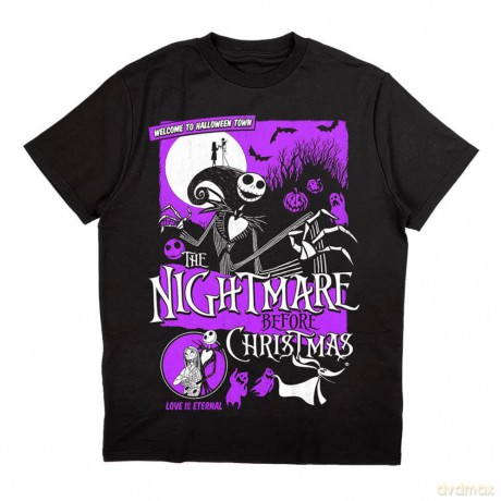 Nightmare Before Christmas - The: The Nightmare Before Christmas Unisex T-Shirt: Welcome To Halloween Town (Black) (X-Large)