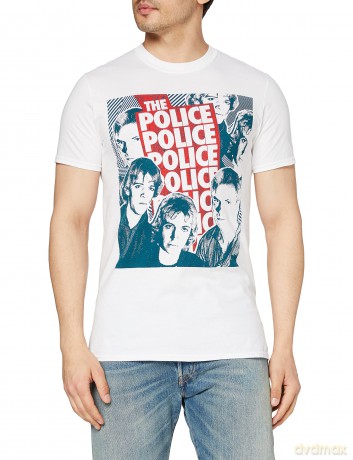 The Police: Men's Tee: Half-tone Faces (Large)