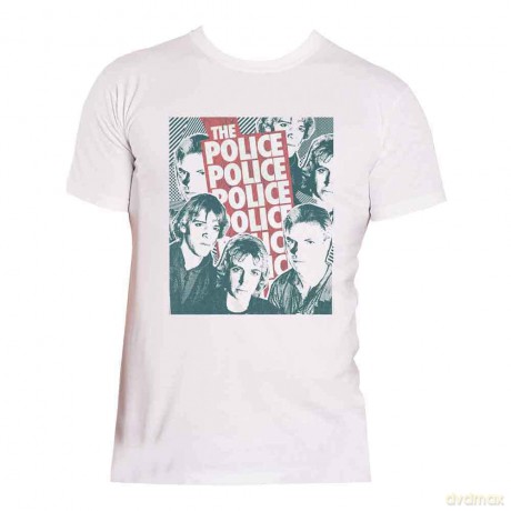 The Police: Men's Tee: Half-tone Faces (X-Large)