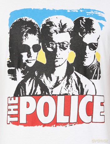 Police - The: The Police Unisex T-Shirt: Band Photo Sunglasses (White) (Medium)