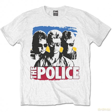 Police - The: The Police Unisex T-Shirt: Band Photo Sunglasses (White) (Small)