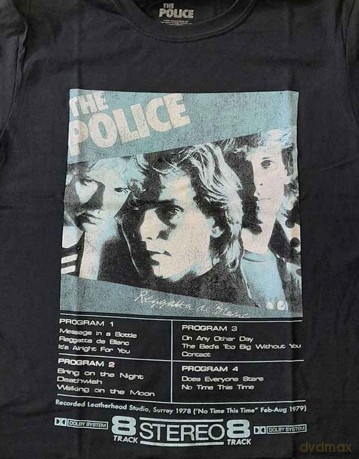 Police - The: The Police Unisex T-Shirt: Reggatta 8 Track (Black) (Small)