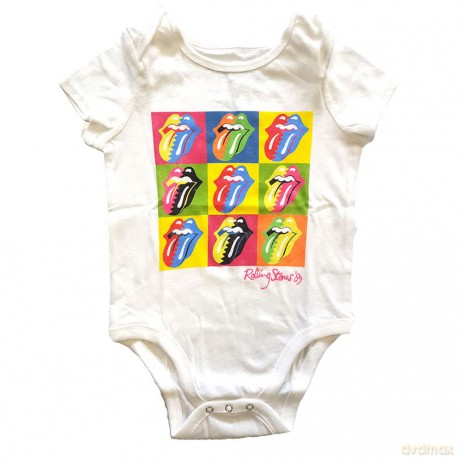 Rolling Stones - The: The Rolling Stones Kids Baby Grow: Two-Tone Tongues (White) (0-3 Months)