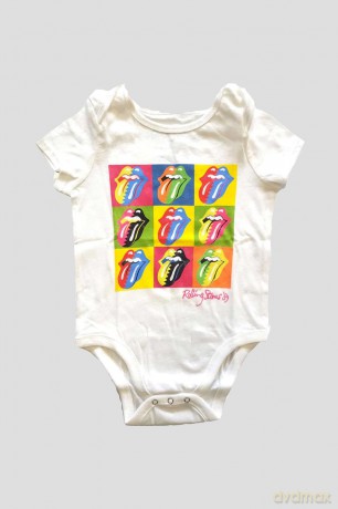 Rolling Stones - The: The Rolling Stones Kids Baby Grow: Two-Tone Tongues (White) (18-24 Months)