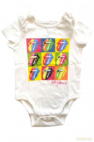 Rolling Stones - The: The Rolling Stones Kids Baby Grow: Two-Tone Tongues (White) (9-12 Months)