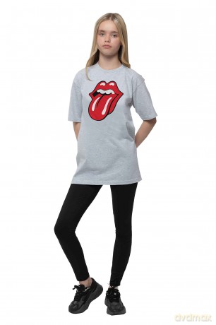 Rolling Stones - The: The Rolling Stones Kids T-Shirt: Classic Tongue (Heather Grey) (11-12 Years)