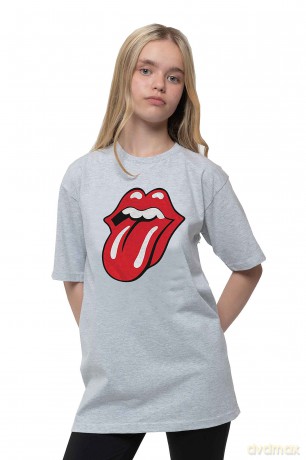 Rolling Stones - The: The Rolling Stones Kids T-Shirt: Classic Tongue (Heather Grey) (7-8 Years)