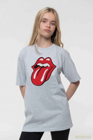 Rolling Stones - The: The Rolling Stones Kids T-Shirt: Classic Tongue (Heather Grey) (7-8 Years)