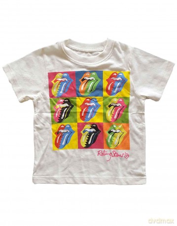 Rolling Stones - The: The Rolling Stones Kids Toddler T-Shirt: Two-Tone Tongues (White) (24 Months)