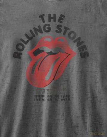 Rolling Stones - The: The Rolling Stones Ladies Burnout T-Shirt: New York City 75 (Charcoal Grey) (XX-Large)