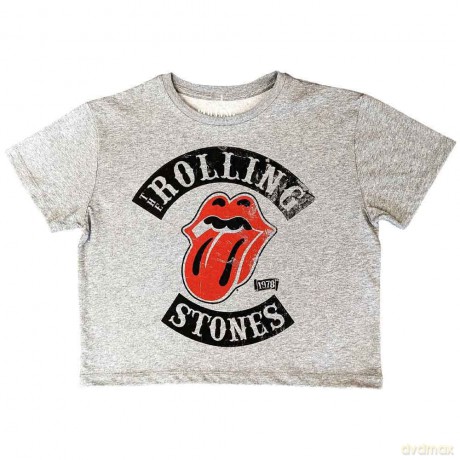 Rolling Stones - The: The Rolling Stones Ladies Crop Top: Tour '78 (Grey) (Large)