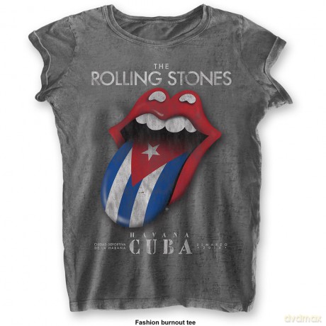 Rolling Stones: The Ladies Fashion Tee: Havana Cuba (Burn Out) (X-Large)