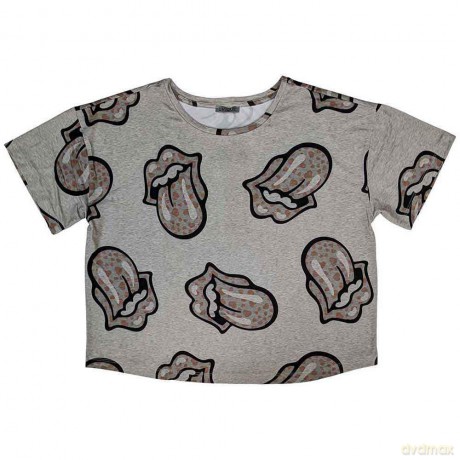 Rolling Stones - The: The Rolling Stones Ladies Pyjamas: Heart Tongue (Grey) (Medium)