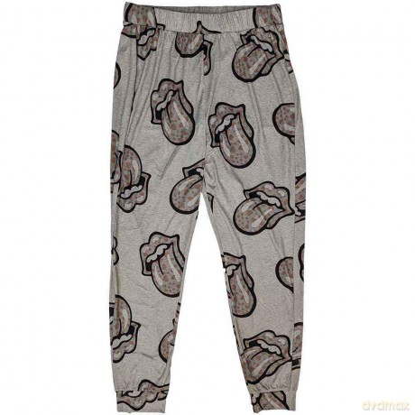 Rolling Stones - The: The Rolling Stones Ladies Pyjamas: Heart Tongue (Grey) (Medium)