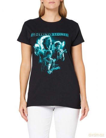 Rolling Stones - The: The Rolling Stones Ladies T-Shirt: Band Glow (Black) (XX-Large)