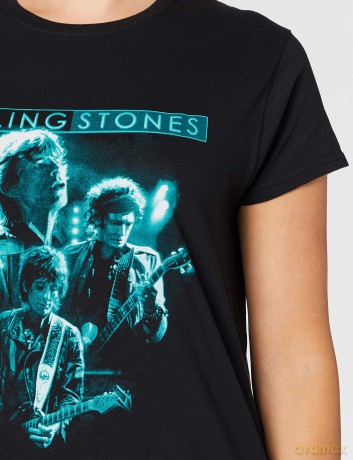 Rolling Stones - The: The Rolling Stones Ladies T-Shirt: Band Glow (Black) (XX-Large)