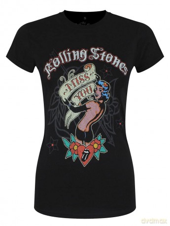 Rolling Stones - The: The Rolling Stones Ladies T-Shirt: Miss You (Black) (XX-Large)