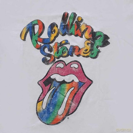 Rolling Stones - The: The Rolling Stones Ladies T-Shirt: Multicolour Tongue (White) (10)