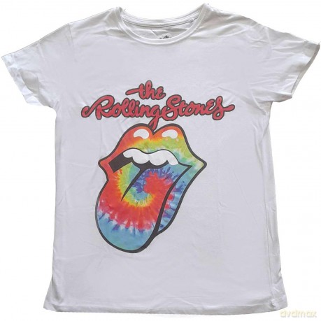 Rolling Stones - The: The Rolling Stones Ladies T-Shirt: Multicolour Tongue (White) (20)