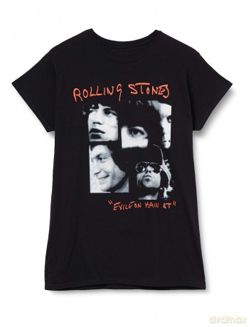 Rolling Stones - The: The Rolling Stones Ladies T-Shirt: Photo Exile (Black) (XX-Large)