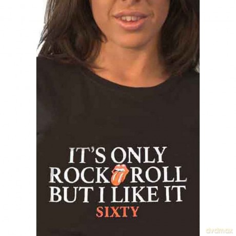 Rolling Stones - The: The Rolling Stones Ladies T-Shirt: Sixty Dragon Globe (Black) (Foiled) (XX-Large)