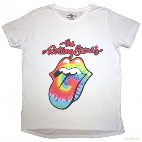 Rolling Stones - The: The Rolling Stones Ladies T-Shirt: Tie Dye Tongue (White) (12)