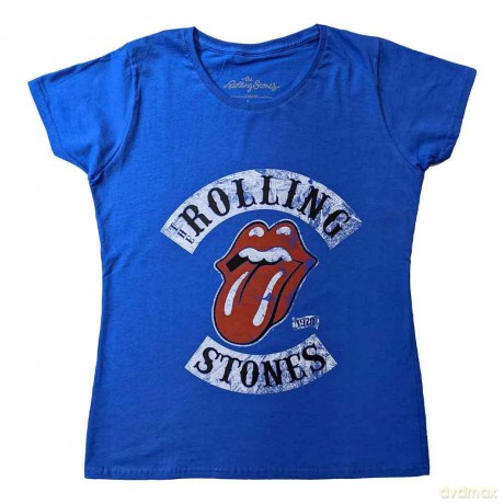 Rolling Stones - The: The Rolling Stones Ladies T-Shirt: Tour '78 (Blue) (Medium)