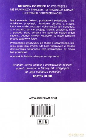 Niewinny Człowiek - John Grisham [KSIĄŻKA]