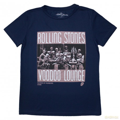 Rolling Stones - The: The Rolling Stones Ladies T-Shirt: Voodoo Skulls (Denim Blue) (Large)
