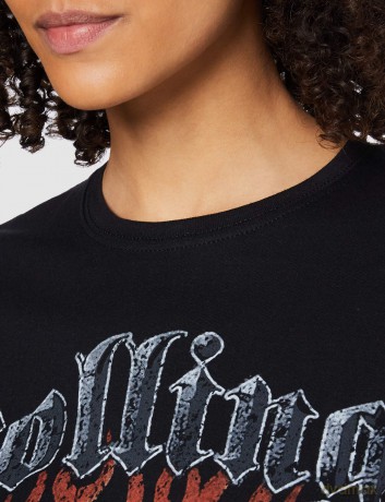 Rolling Stones: The Ladies Tee: Flaming Tattoo Tongue (Medium)