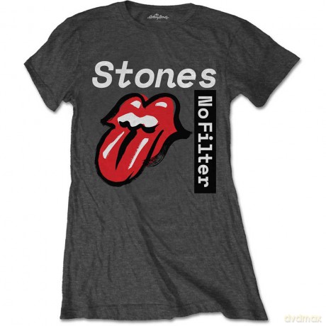 Rolling Stones - The: The Rolling Stones Ladies Tee: No Filter Text (Large)