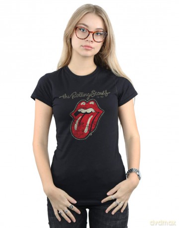 Rolling Stones: The Ladies Tee: Plastered Tongue (Large)