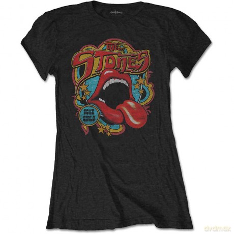 Rolling Stones - The: The Rolling Stones Ladies Tee: Retro 70s Vibe (Medium)