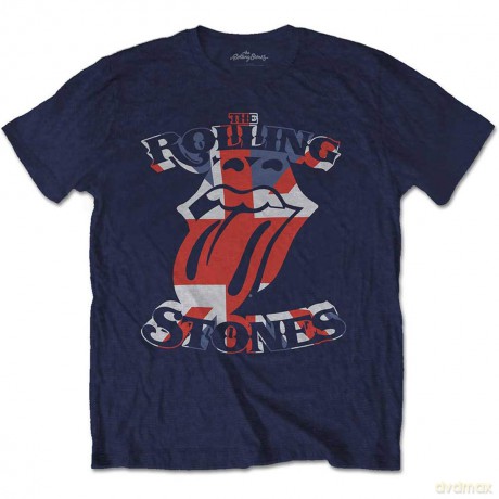 Rolling Stones - The: The Rolling Stones Men's Tee: British Flag Tongue (Large)