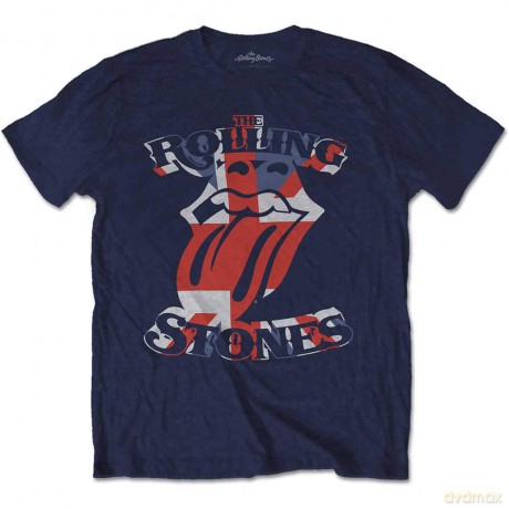 Rolling Stones - The: The Rolling Stones Men's Tee: British Flag Tongue (Small)