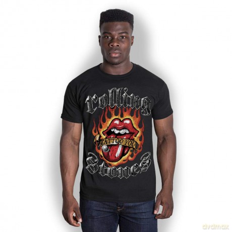Rolling Stones: The Men's Tee: Flaming Tattoo Tongue (Medium)
