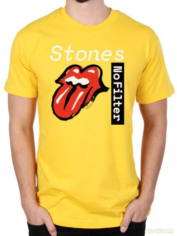 Rolling Stones - The: The Rolling Stones Men's Tee: No Filter Text (Large)