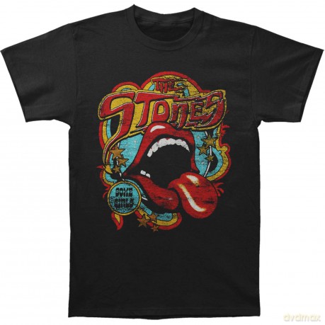 Rolling Stones - The: The Rolling Stones Men's Tee: Retro 70s Vibe (Soft-Hand Inks) (Small)