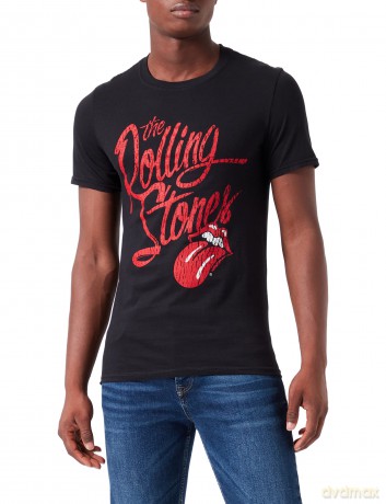 Rolling Stones - The: The Rolling Stones Men's Tee: Script Logo (Soft-Hand Inks) (Medium)