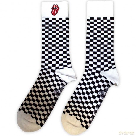 Rolling Stones - The: The Rolling Stones Unisex Ankle Socks: Check (White) (UK Size 7 - 11)