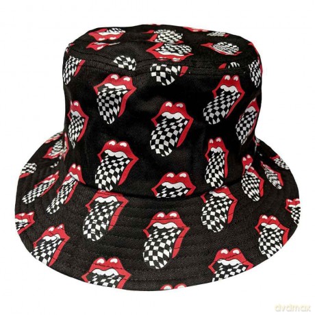 Rolling Stones - The: The Rolling Stones Unisex Bucket Hat: Checker Tongue Pattern (Small/Medium)