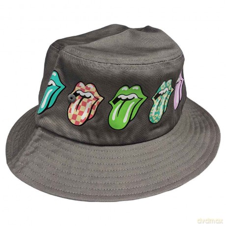 Rolling Stones - The: The Rolling Stones Unisex Bucket Hat: Multi-Tongue Pattern (Grey) (Large/X-Large)