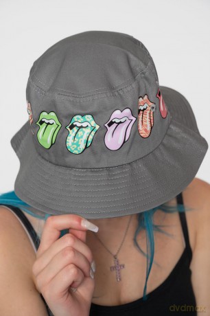 Rolling Stones - The: The Rolling Stones Unisex Bucket Hat: Multi-Tongue Pattern (Grey) (Small/Medium)