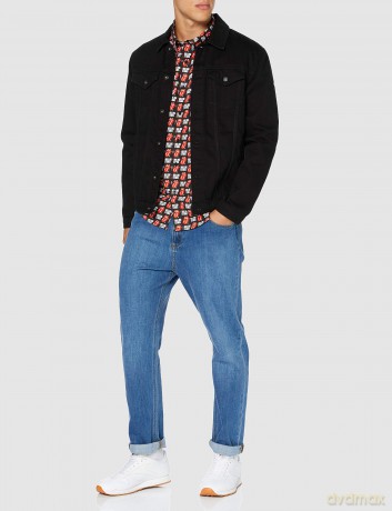 Rolling Stones - The: The Rolling Stones Unisex Casual Shirt: Tongue and Text (Black) (All Over Print) (X-Large)
