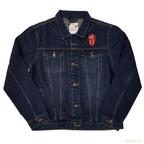 Rolling Stones - The: The Rolling Stones Unisex Denim Jacket: Classic Tongue (Back Print) (Large)
