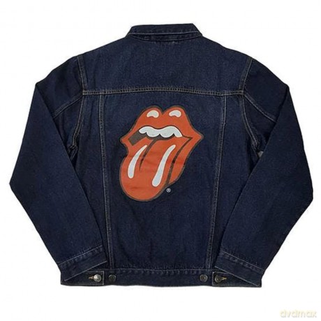 Rolling Stones - The: The Rolling Stones Unisex Denim Jacket: Classic Tongue (Back Print) (Medium)